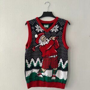 The Ugly Sweater Co. Golfing Santa Christmas Vest Mens M